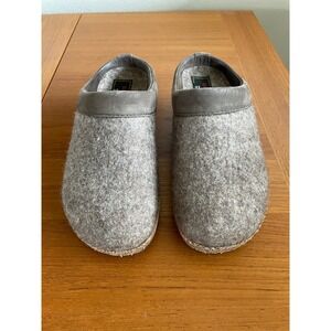 Haflinger Women's Wool Nellie Clogs‎ Slippers Brown Cork Sole Size 37